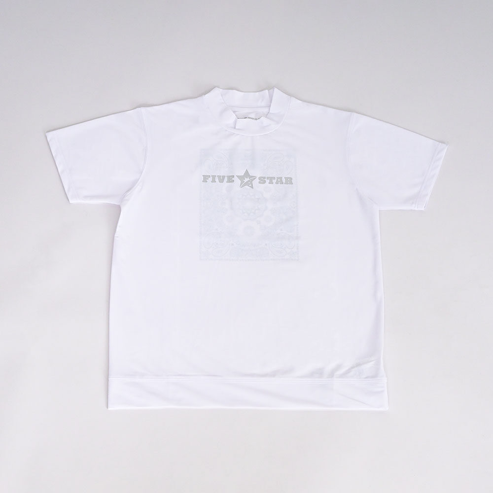 バック スクエア ペイズリー モックネック WH