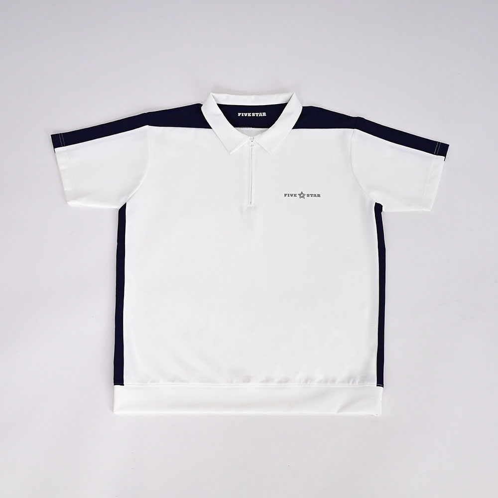 バイカラー ハーフジップ ポロ WH